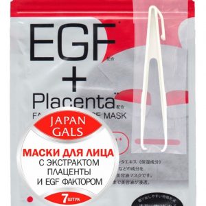 Japan Gals Маска для лица с экстрактом плаценты и EGF фактором, 7 шт